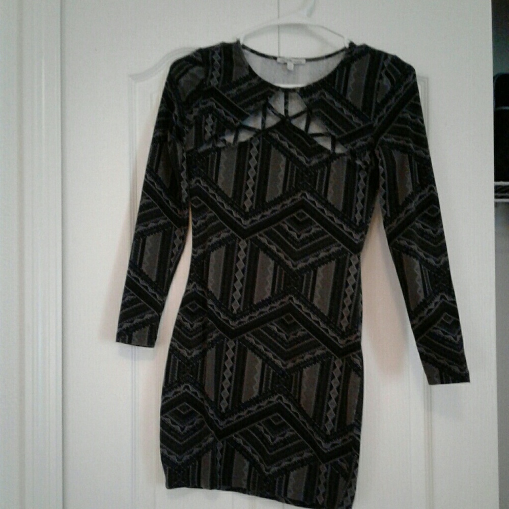 Long sleeve dark green dress